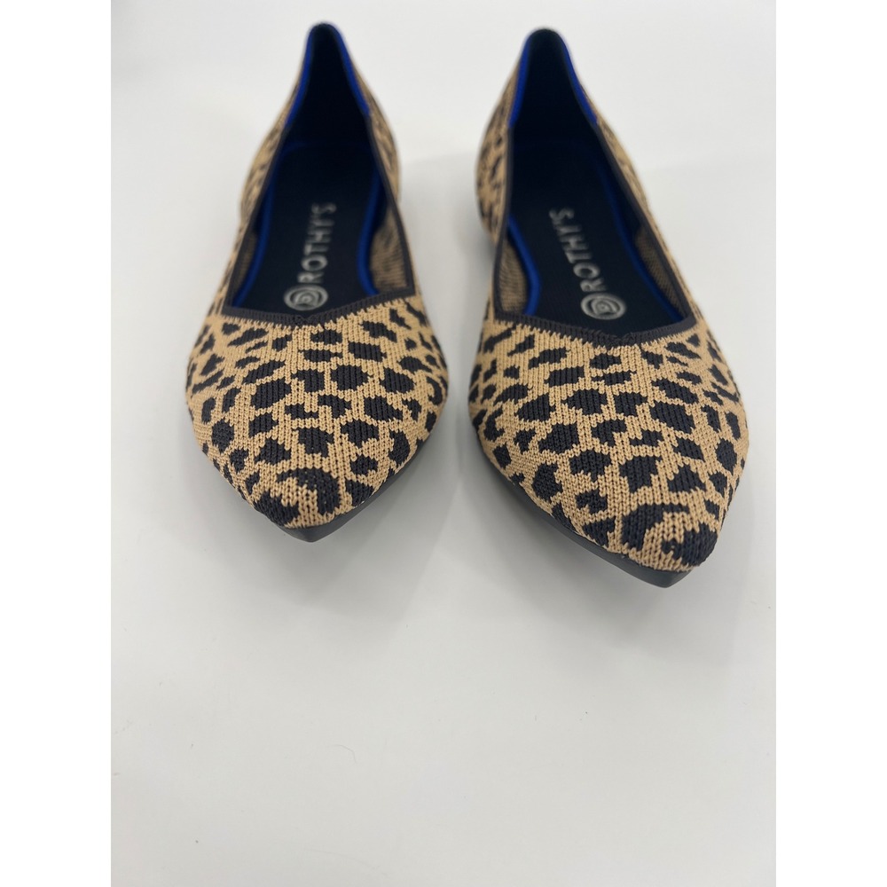 Rothys The Point Flats Cheetah Animal Print Pointed Toe Shoes Womens Size 10 - Picture 3 of 8